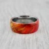 Bague En Tungstène Et Bois D'érable Infusé Multicolore