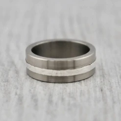 Bague Horizon En Argent Et Titane