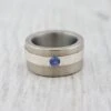 Bague Horizon En Argent, Titane Et Saphir
