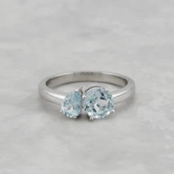 Bague Toi&Moi En Or 14K Et Topaze