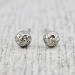 Boucles D’oreilles Billes Avec Fini Coupe Diamant 5mm En Acier