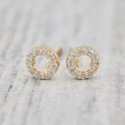 Boucles D'oreilles Cercles En Or 10K Et Moissanites
