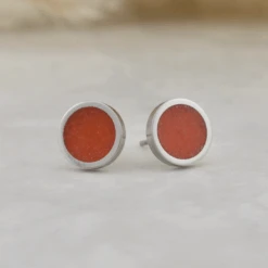 Boucles D’oreilles Corail Et Acier
