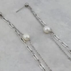 Boucles D'oreilles Éclisse En Acier -Mathieu Blan Chard Soldes boucles d oreilles eclisse en acier mathieu blanchard collier double avec perle baroque en acier mathieu blanchard mathieu blanchard joaillerie 1105058453