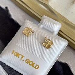 Boucles D'oreilles Éléphanteaux En Or 10K 5 Boucles D'oreilles Éléphanteaux En Or 10K -Mathieu Blan Chard Soldes boucles d oreilles elephanteaux et cz sur or 10k 36301769703672