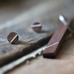 Boucles D'oreilles En Bois Et Argent Sterling Ou Or 14K Personnalisée -Mathieu Blan Chard Soldes boucles d oreilles en bois et argent sterling ou or 14k personnalisee mathieu blanchard mathieu blanchard 40038866059512