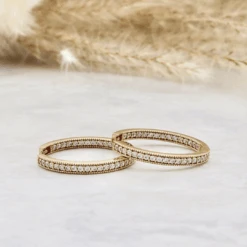 Boucles D'oreilles Huggies Éclats + En Or 10K