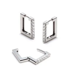 Devant -Mathieu Blan Chard Soldes boucles d oreilles huggies en argent sterling et diamants christine dwane boucles d oreilles huggies en argent et diamants 0 36 ctw naturels mathieu blanchard joaillerie 1170887413