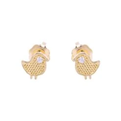Boucles D'oreilles Oiseaux/poussins En Or 10K