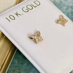 Boucles D'oreilles Papillons En Or 10K -Mathieu Blan Chard Soldes boucles d oreilles papillons et cz sur or 10k 30462740988071