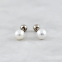 Boucles D'oreilles Perles En Argent Sterling