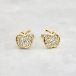 Boucles D'oreilles Pommes En Or 10K
