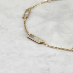 Bracelet Barres Nacré En Or 10K