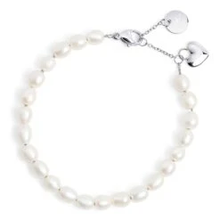 Bracelet Coeur Et Perles D'eau Douce