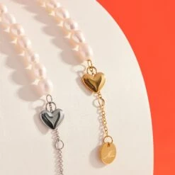 Bracelet Coeur Et Perles D'eau Douce -Mathieu Blan Chard Soldes bracelet coeur et perles d eau douce mia bijoux pendants mathieu blanchard 39740045820152