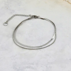 Bracelet De Cheville Double En Acier