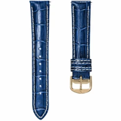 Bracelet De Montre En Cuir Bleu - 20mm