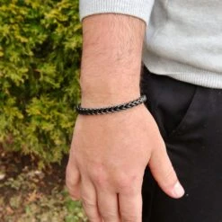 Bracelet La Force En Acier -Mathieu Blan Chard Soldes bracelet la force en acier mathieu blanchard bracelet en acier inox noir collection la force mathieu blanchard joaillerie 1170887488