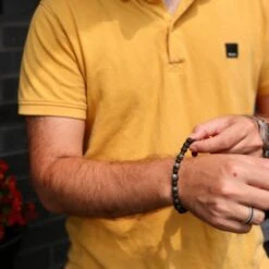 Bracelet Magmatique En Labradorite Et Pierre De Lave