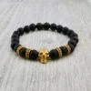 Bracelet Skeleton En Onyx Et Acier