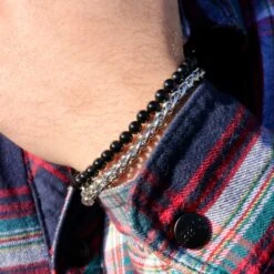 Bracelet Stone En Acier Et Agate -Mathieu Blan Chard Soldes bracelet stone en acier et agate mathieu blanchard bracelets mathieu blanchard 39695167750392