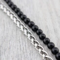 Bracelet Stone En Acier Et Agate -Mathieu Blan Chard Soldes bracelet stone en acier et agate mathieu blanchard bracelets mathieu blanchard 40270871298296