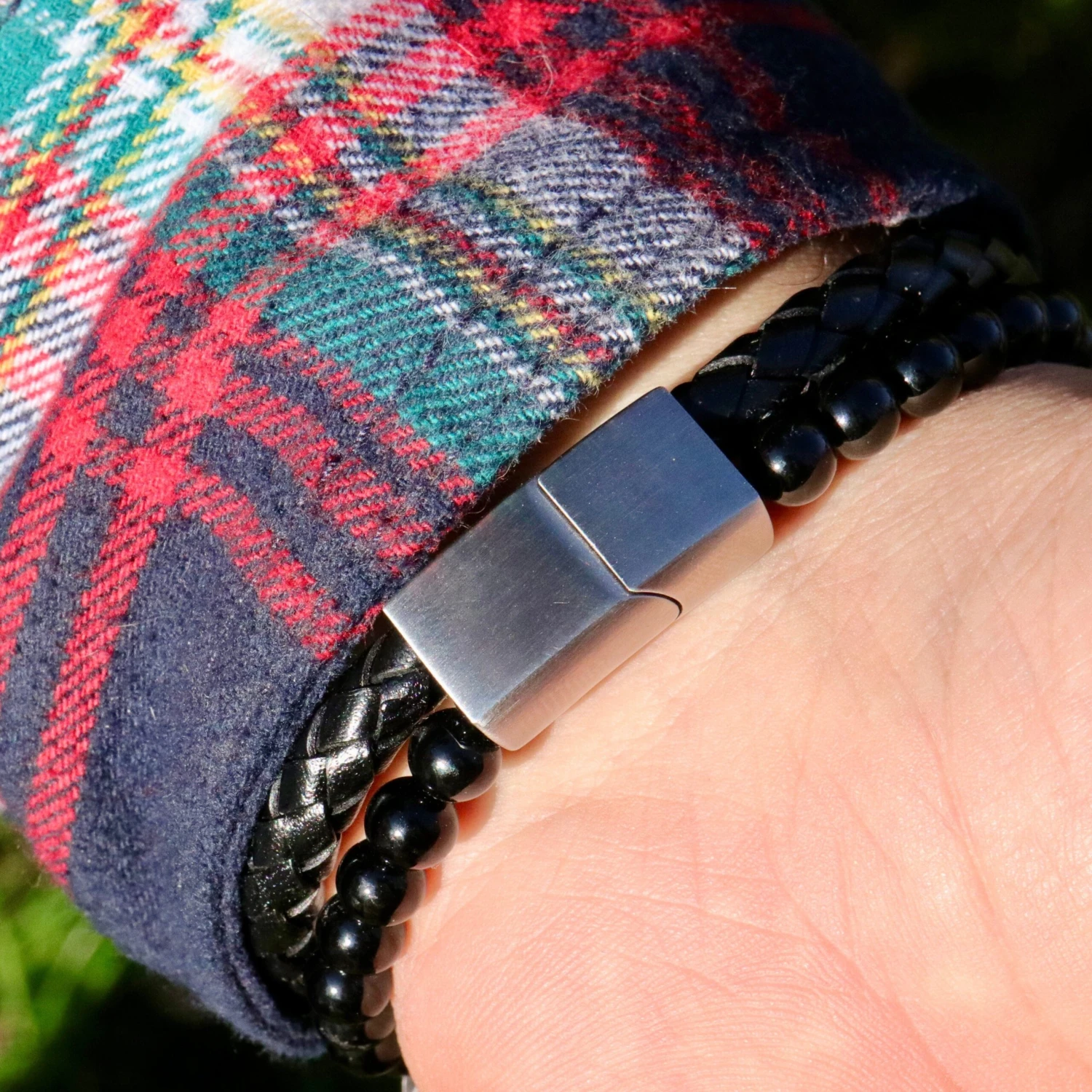 Bracelet Stone en cuir, acier et agate Bracelet Stone En Cuir, Acier Et Agate -Mathieu Blan Chard Soldes bracelet stone en cuir acier et agate mathieu blanchard bracelets mathieu blanchard 39695160508664 scaled