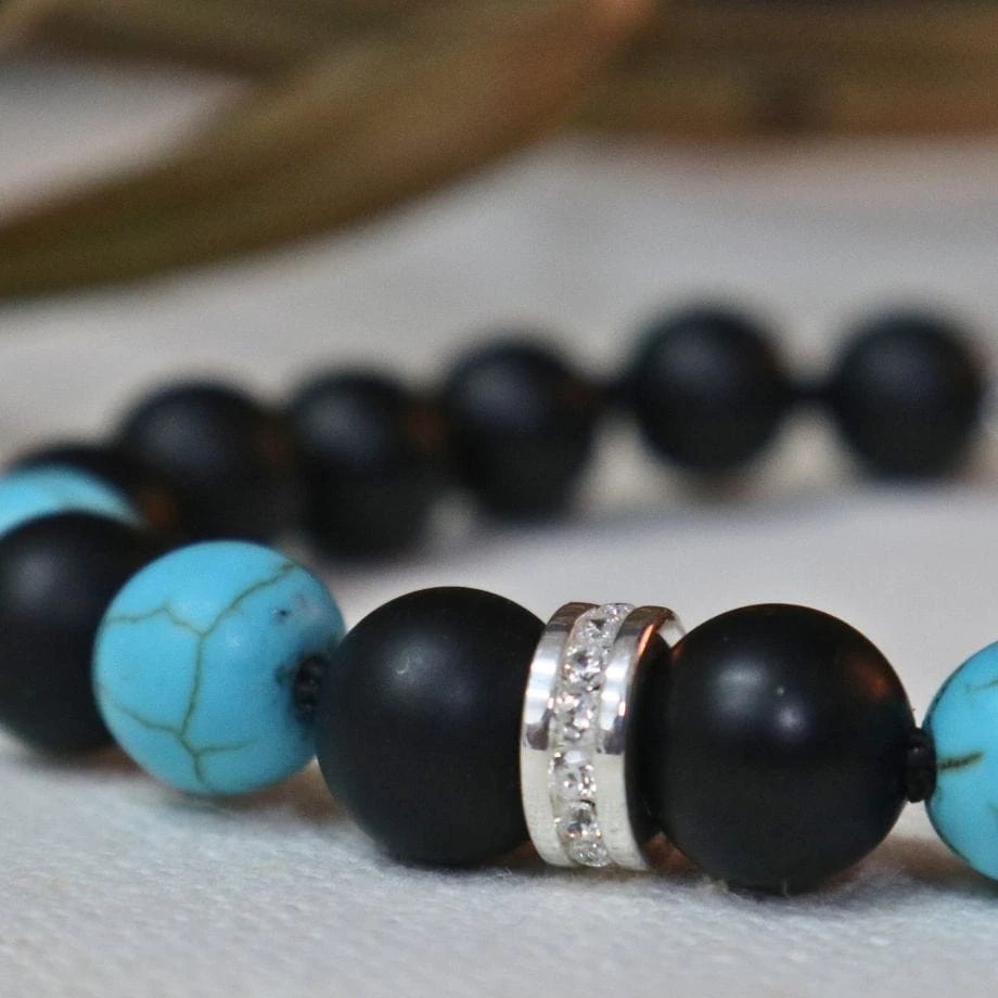 Bracelet turquoise, onyx et argent sterling Bracelet Turquoise, Onyx Et Argent Sterling -Mathieu Blan Chard Soldes bracelet turquoise onyx et argent sterling mathieu blanchard bracelets mathieu blanchard 39370998055160