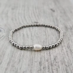 Bracelet Zéphyr En Acier Et Perles