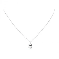Collier Protecteur Diamant Noir Et Argent Sterling