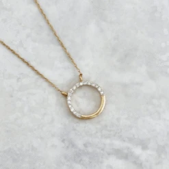 Collier Cercle En Or 10K Et Diamants