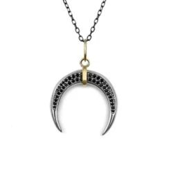 Collier Corne En Argent Sterling, Or 14K Et Saphirs Noirs -Mathieu Blan Chard Soldes collier corne en argent sterling or 14k et saphirs noirs mathieu blanchard mathieu blanchard 39579275952376
