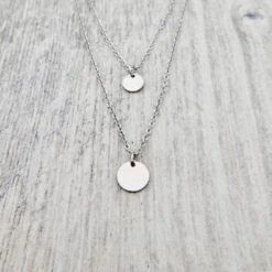 Collier Double Charm En Acier