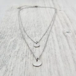 Collier Double Charm En Acier -Mathieu Blan Chard Soldes collier double charm en acier argent mathieu blanchard colliers mathieu blanchard 40444740993272