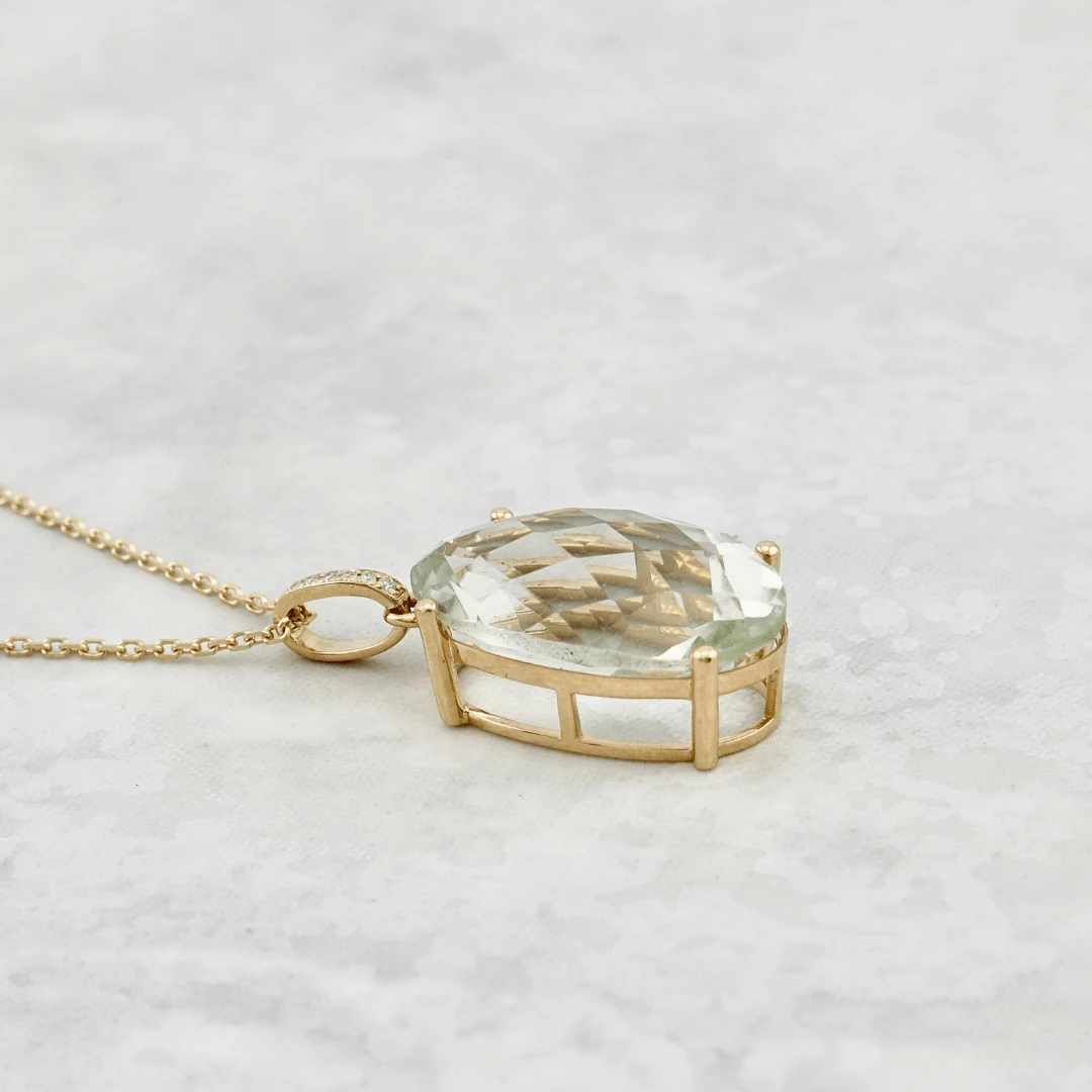 Collier en or 14K, diamants et améthyste verte Collier En Or 14K, Diamants Et Améthyste Verte -Mathieu Blan Chard Soldes collier en or 14k diamants et amethyste verte or 14k mathieu blanchard collier en or 14k perle diamants et amethyste mathieu blanchard mathieu blanchard joaillerie 43639442473208