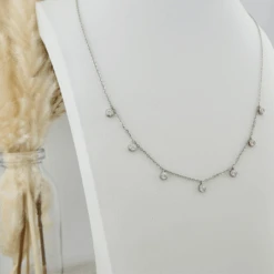 Collier En Or 14K Serti De Moissanites