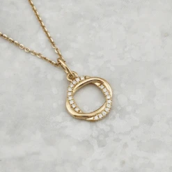 Collier Entrelacées En Or 10K Et Moissanites