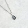 Collier Moissanite Noire En Or 10K - 14K - 18K Ou Platine