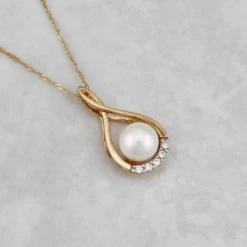 Collier Orya En Or 10K, Perle Et Diamants