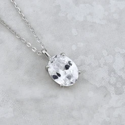 Collier Oval En Argent Sterling