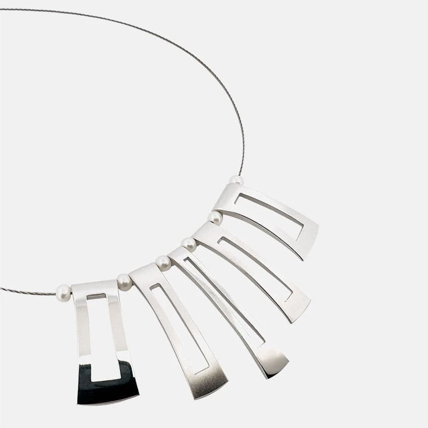 Collier Équilibre en argent sterling Collier Équilibre En Argent Sterling -Mathieu Blan Chard Soldes collier perles 5mm sur argent plaque rhodium jean bastien mathieu blanchard 39514895024376