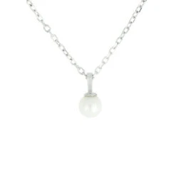 Collier Petite Perle En Argent Sterling