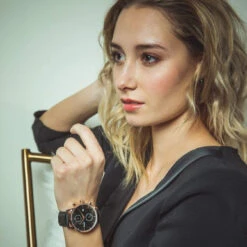 Montre Chrono Milly En Cuir Noir -Mathieu Blan Chard Soldes haydn montre chrono milly en cuir noir 20991681888423