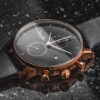 Montre Chrono Milly En Cuir Noir