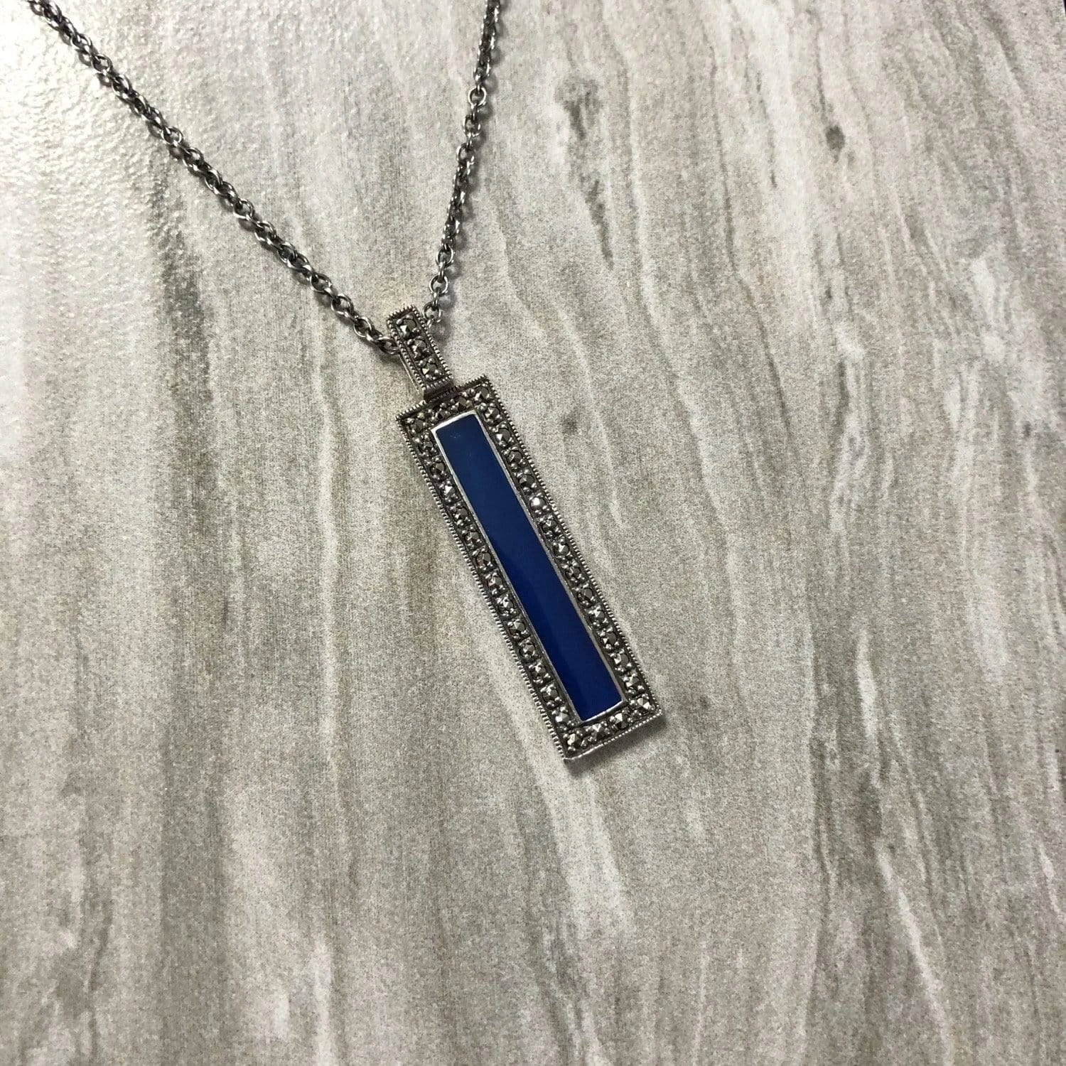 Collier Émail en argent et marcassites Collier Émail En Argent Et Marcassites -Mathieu Blan Chard Soldes larus argent 925 16 pouces collier en argent 925 et marcassites 20991203737767