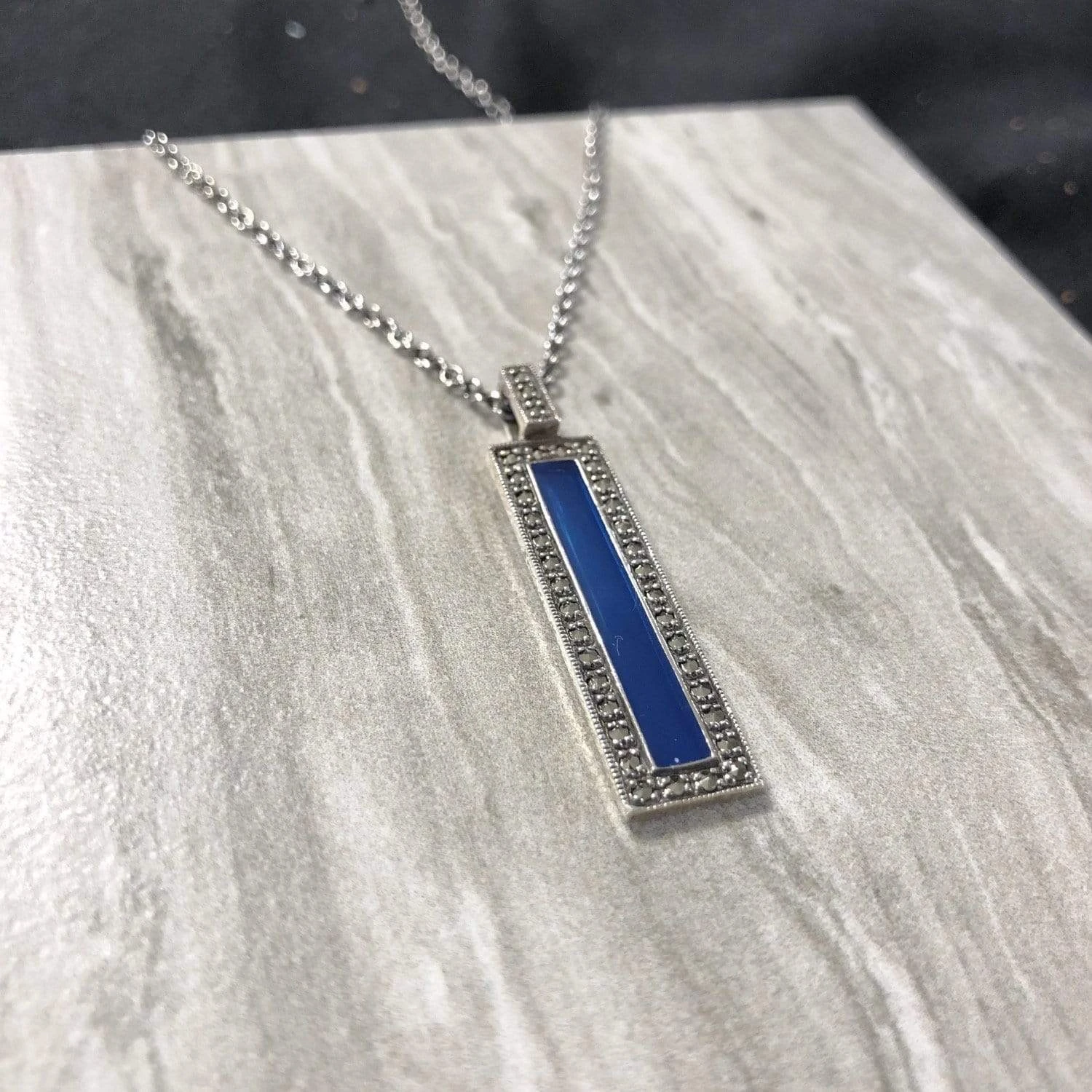 Collier Émail en argent et marcassites Collier Émail En Argent Et Marcassites -Mathieu Blan Chard Soldes larus argent 925 16 pouces collier en argent 925 et marcassites 36166469517560