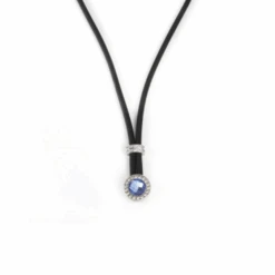 Collier Néoprène, Pierre Et Argent Sterling