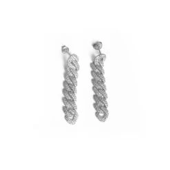 Boucles D'oreilles Chaînes Cuban Scintillantes En Argent Sterling -Mathieu Blan Chard Soldes mathieu blanchard argent boucles d oreilles chaines cuban scintillantes en argent sterling 31004885156007