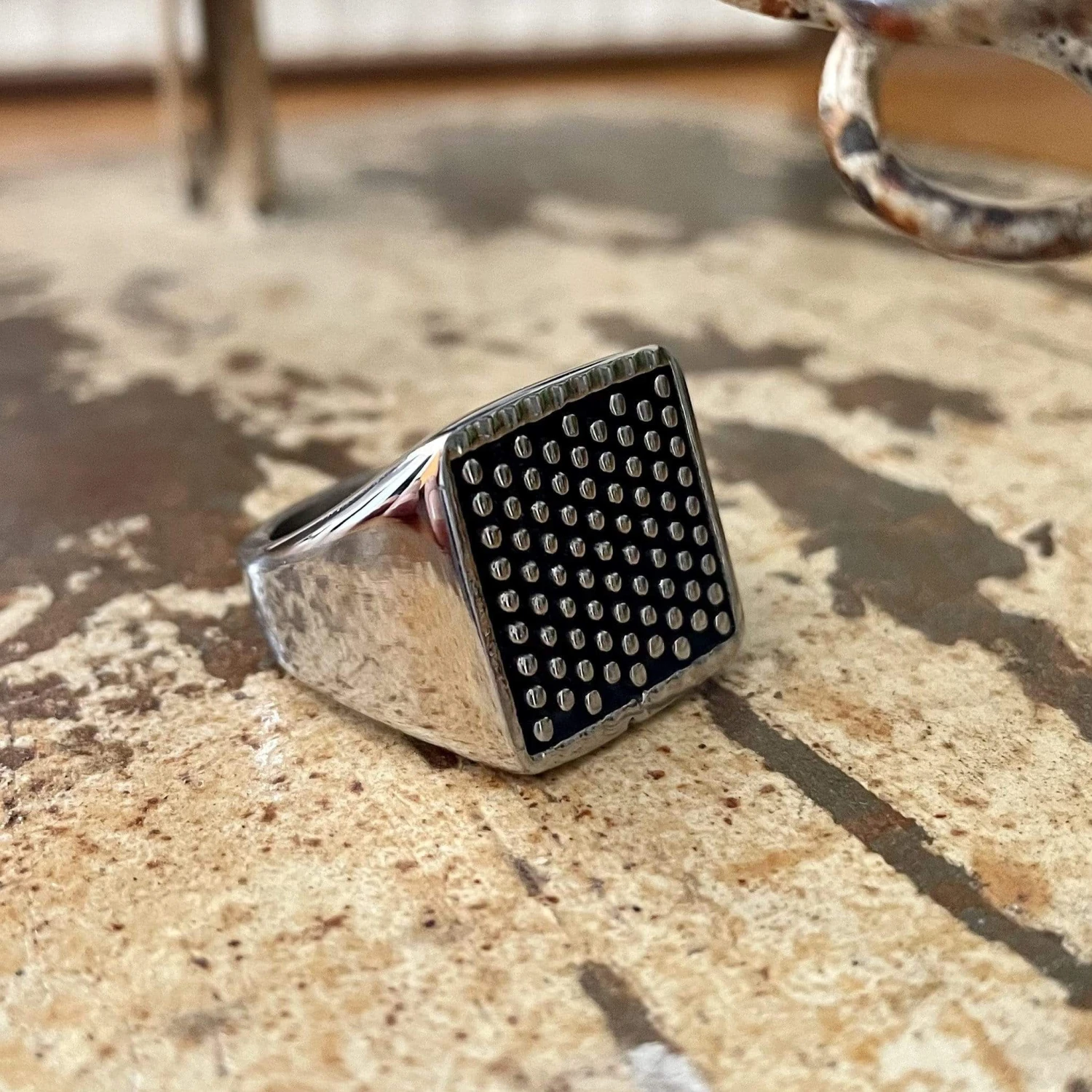 Bague La force en acier Bague La Force En Acier -Mathieu Blan Chard Soldes mathieu blanchard bague bague la force en acier 30756614996135