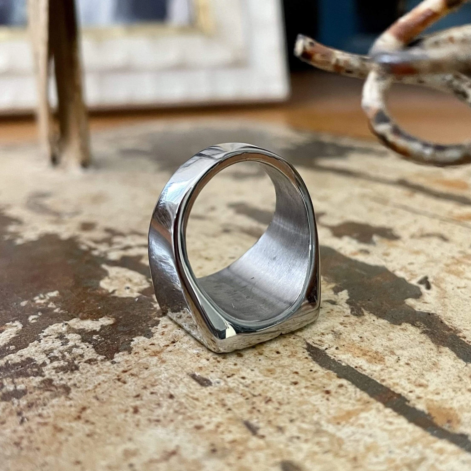 Bague La force en acier Bague La Force En Acier -Mathieu Blan Chard Soldes mathieu blanchard bague bague la force en acier 36307687571704